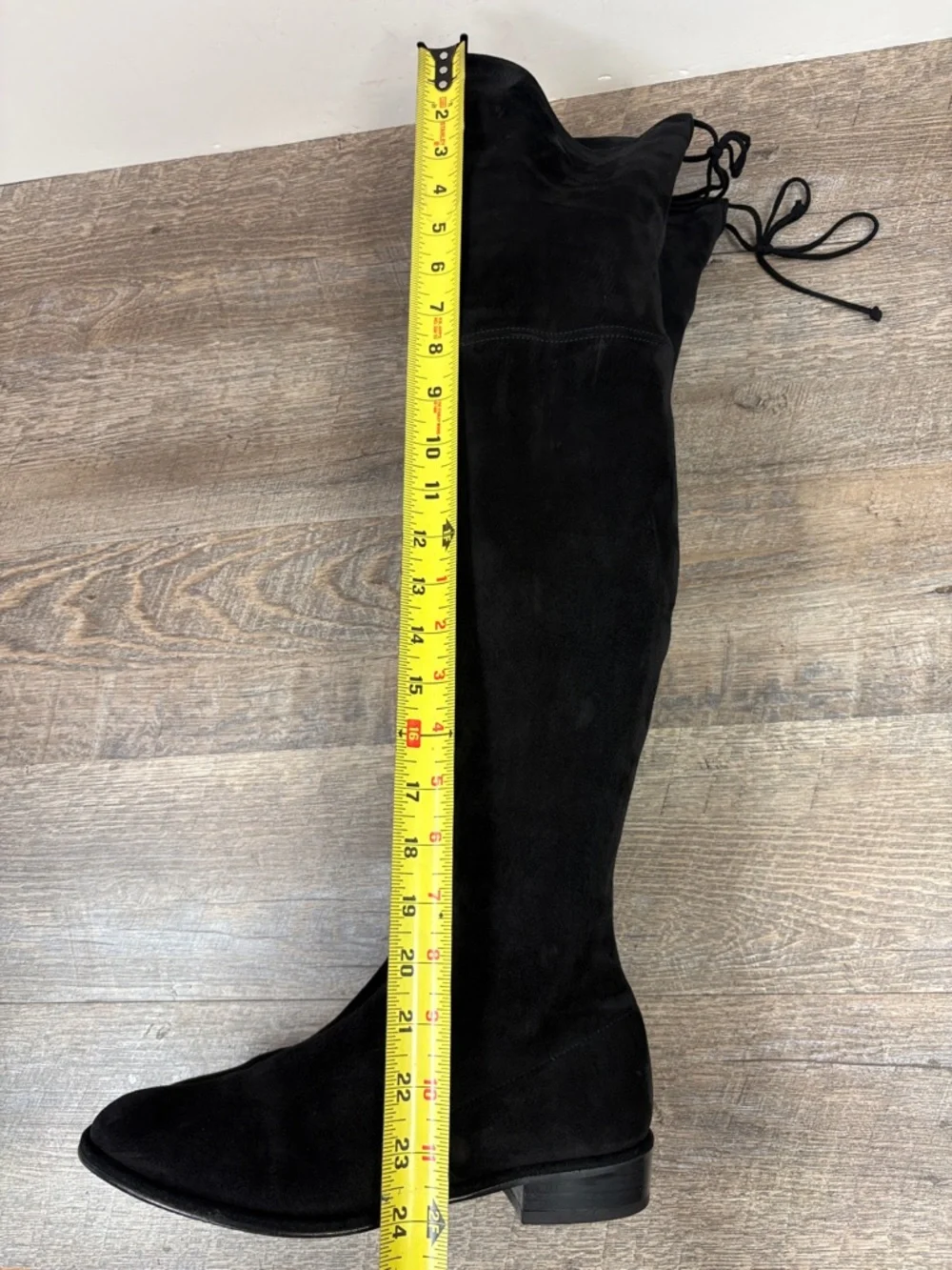 Stuart Weitzman Lowland Over-the-Knee Boots Black Suede Size 7.5